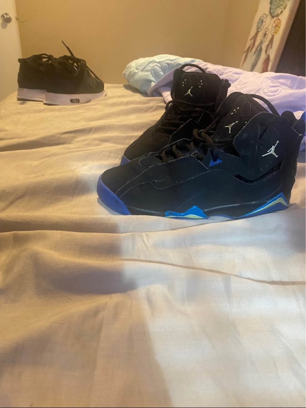 Jordan Black and Blue High-Top Basketball Shoes